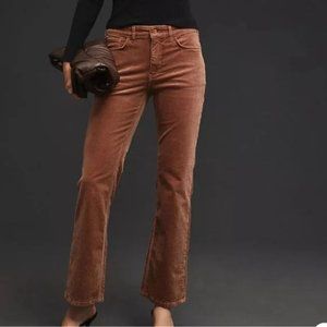 Anthropologie The Yaya Mid-Rise Corduroy Crop Flare Jeans by Pilcro - Taupe - 30